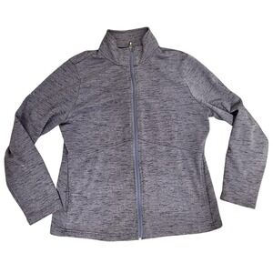 Skechers Jacket Womens Large Purple Heather Full Zip Mock Neck Soft Activewear